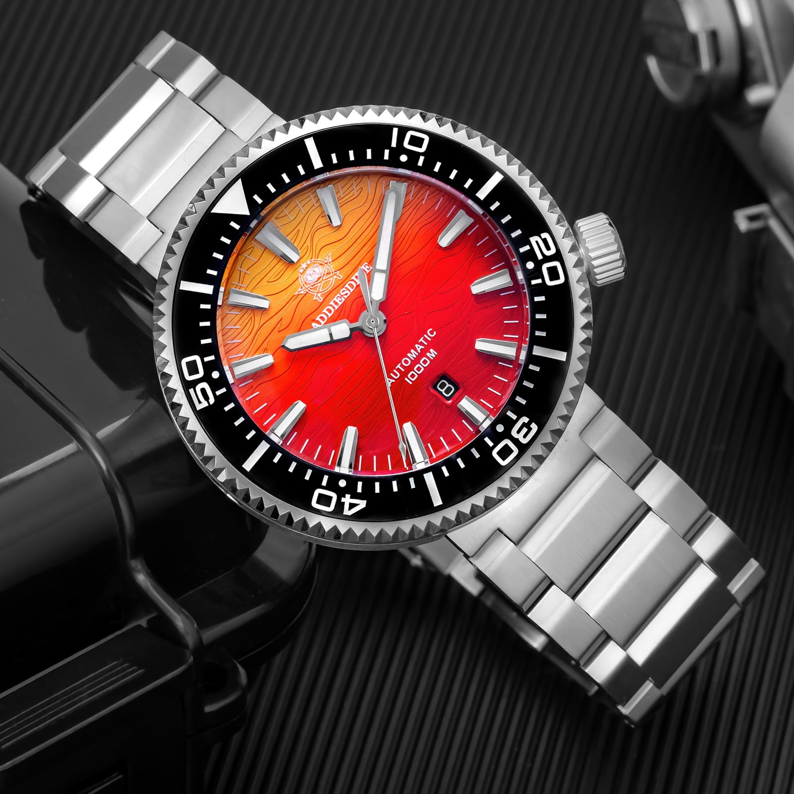 ADDIESDIVE Men's Automatic Watch Dive 1000m with Japanese Movement, Sapphire Crystal, Ceramic Bezel, Luminous, Analog Mechanical Watches for Men with Stainless Steel Bracelet