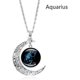thumbnail image 2 of Collar de luna de 12 constelaciones Collar de astrología Collar con colgante de cuentas de vidrio de galaxia y luna creciente, collar de joyería de plata de ley, joyería ideal, 2 of 5