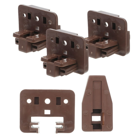 Worgeous  4 Set Drawer Glides Bottom Mount Front Fixing Bracket Brown