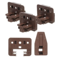 Worgeous 4 Set Drawer Glides Bottom Mount Front Fixing Bracket Brown