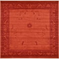 thumbnail image 1 of Unique Loom Tapis Carré Traditionnel la Jolla Collection Ton, 10 Pieds, Orange/Burgundy, 1 of 2