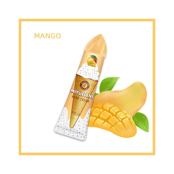 Ice Cream Hand Cream Moisturizing Non-Greasy Moisturizing Refreshing and Anti-Cracking Hand Cream for Men and Women, Mango