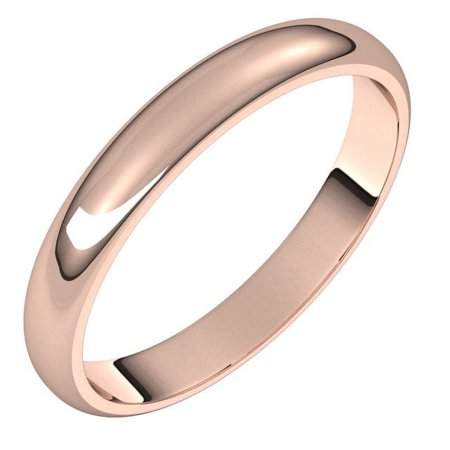 18K Rose 3 mm Half Round Band Size 5.5 HR5.5:429:P