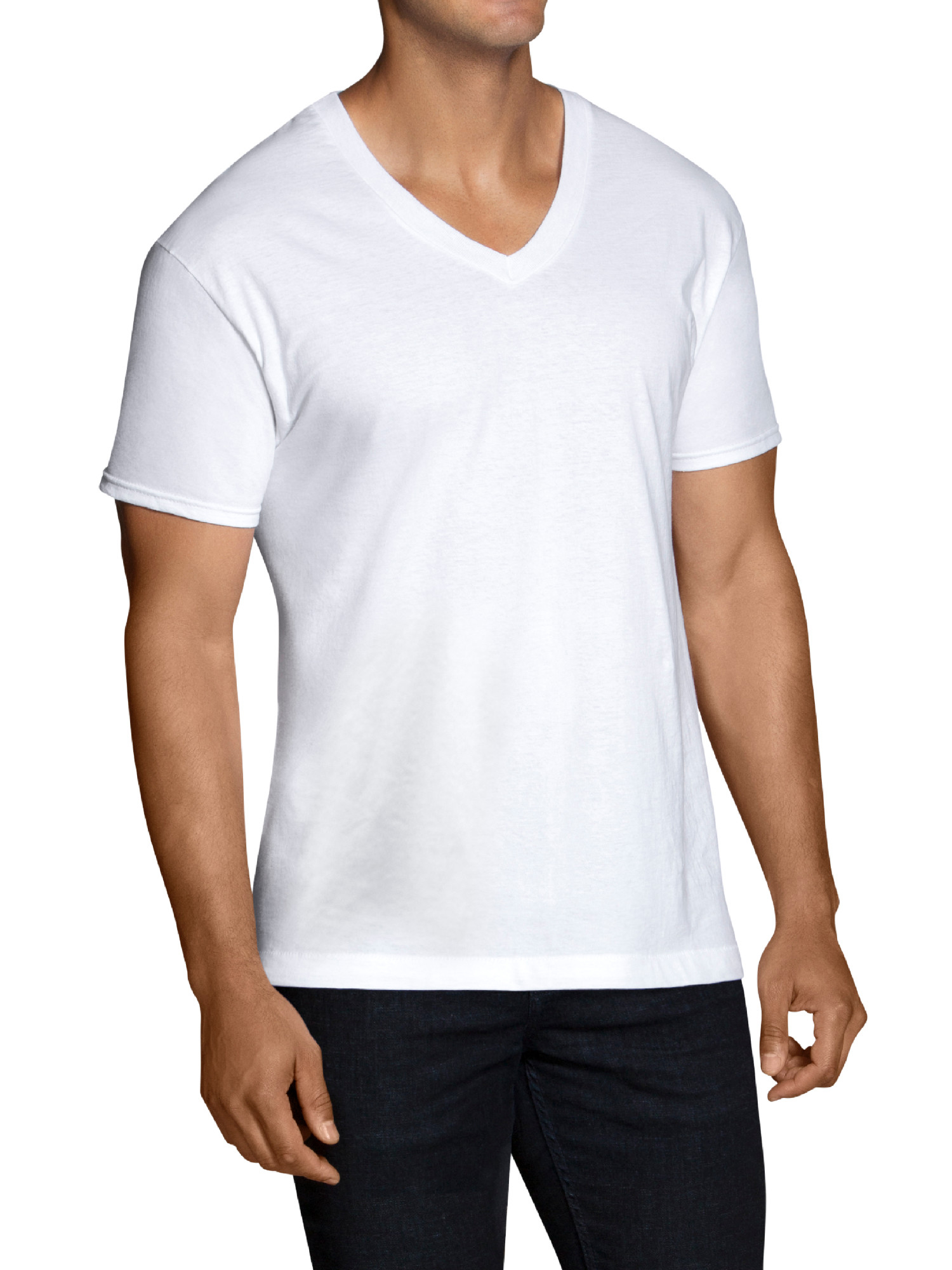 Fruit of the Loom Men’s Short Sleeve White V-Neck T-Shirts, 12 Pack  for $19.99