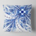 thumbnail image 2 of Designart Light Blue Fractal Flower Pattern Digital - Floral Throw Pillow - 18x18, 2 of 5