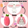 thumbnail image 2 of Peluche YOUBLEK con forma de conejo, fresa, reversible, 18 cm, 2 of 6