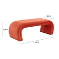 thumbnail image 4 of TOV Furniture Banc Rembourré en Velours Kenya Red Rocks, 4 of 5