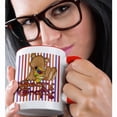thumbnail image 2 of 3drose, Cute Beary Crafty School Days Bear Cartoon on Striped Background, 15oz Two-tone Red Mug, 2 of 6