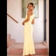 thumbnail image 4 of Vestido de un Solo Hombro para Mujer, con Flores 3D, Sin Mangas, con Cintura Ajustada, para Cóctel o Fiesta de Verano. Amarillo M, 4 of 10