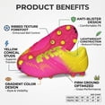 thumbnail image 3 of Vizari Liga Firm Ground Soccer Cleats for Kids – Durable, Lightweight, and Comfortable Soccer Shoes for Boys and Girls,Pink,12, 3 of 8