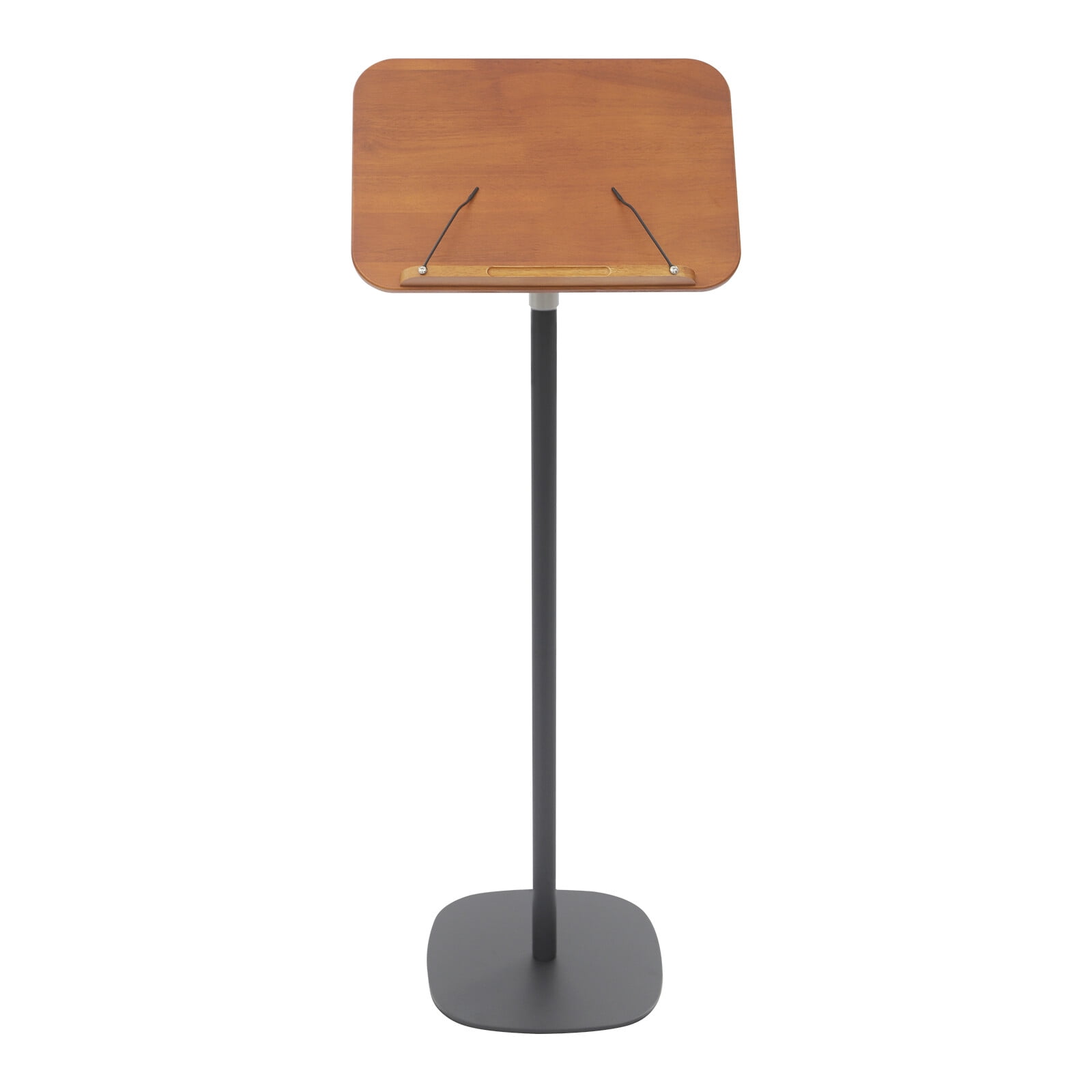 ToppiJoy Adjustable Floor Book Stand for Reading, Book Holder Stand Music Stand with Wooden Pad and Page Paper Clip (31.5-51.2in)