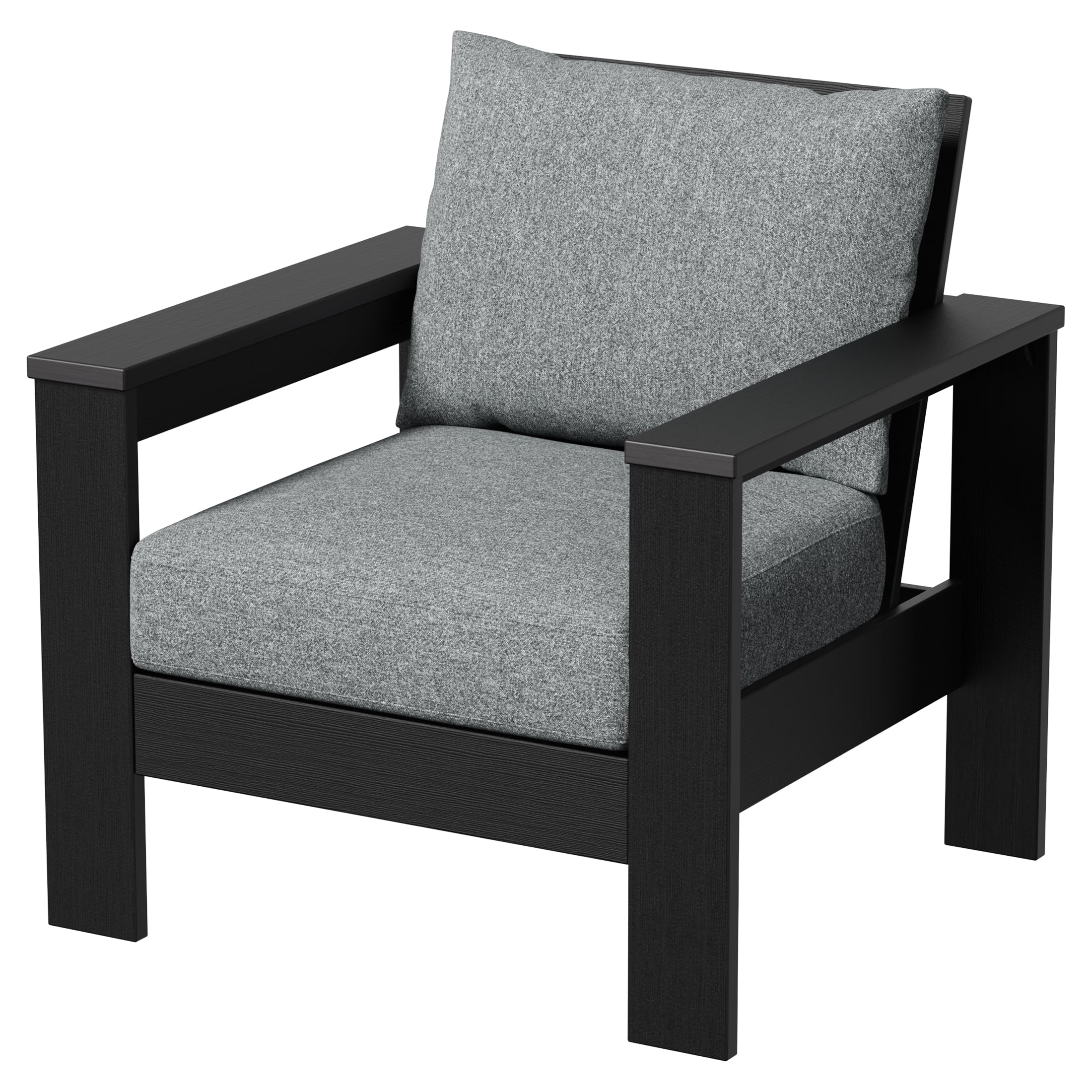 Better Homes & Gardens Ezra 4-Piece Outdoor HDPE Conversation Set, Black with Bellamy Gray Cushions