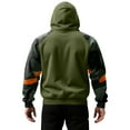 thumbnail image 5 of Pullover Hooded Sweatshirt with Camouflage Patterned Sleeves Drawstring Hood and Front Kangaroo Pocket for Everyday Wear Green L, 5 of 5