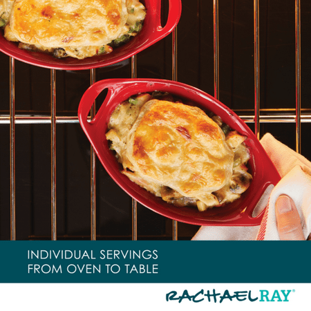 Rachael Ray - 2-Piece Oval Ceramics Au Gratin Set - Red