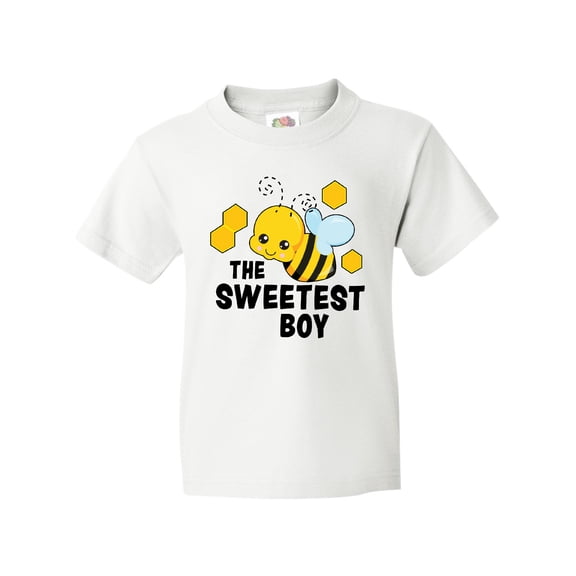 Inktastic The Sweetest Boy with Bee and Honey Combs Youth T-Shirt