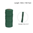 thumbnail image 2 of Unique Bargains Cotton Rope Twine String Twisted Braided Cord, Dark Green 100m/109 Yard for Wall Hanging, Macrame Knotting, 2 of 7