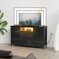 thumbnail image 2 of Soonbuy Tv Stand with Power Outlet & Led, 8 Deep Drawers, Charcoal Black, 2 of 7