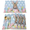 thumbnail image 1 of Dsscvnef Easter Bunny Egg Pattern Linen Print Kitchen Dining Room Insulated Decorative Placemat（9） Placement Mats for Dining Table round outside Dinner Table Set, 1 of 7