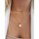 thumbnail image 4 of Collares con iniciales Pamolo para mujeres y niñas collar de cadena de eslabones chapado en oro de 14 quilates, 4 of 5