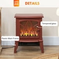 thumbnail image 6 of HOMCOM Electric Fireplace Heater, Fireplace Stove with Realistic LED Flames and Logs and Overheating Protection, 750W/1500W, Red, 6 of 9