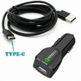 thumbnail image 3 of Car Charger for TCL Flip 4 5G - 24W Fast 2-Port USB 6ft Cable Type-C Turbo Charge DC Socket Power, 3 of 6