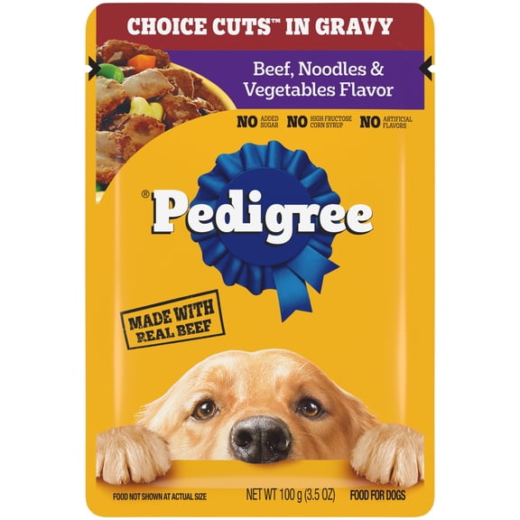 Pedigree Wet Dog Food Single Pouch, Various Flavors, 3.5 oz