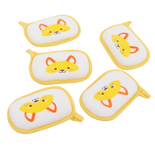 5 cepillos de baño para bebé, esponja suave con patrón de dibujos animados, multiusos, de algodón, para bebés y niños pequeños.