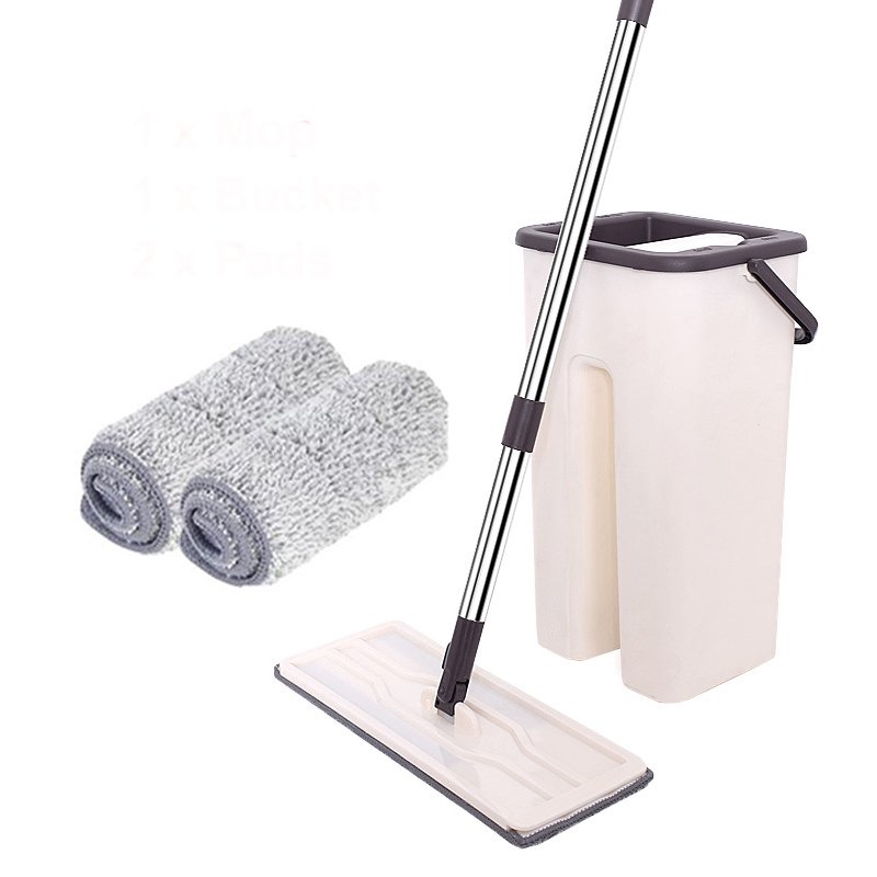 Floor Mop with Bucket, HandsFree Squeeze Mop Bucket System 360