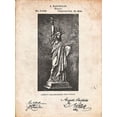 thumbnail image 2 of Borders, Cole 12x14 Gold Ornate Wood Framed with Double Matting Museum Art Print Titled - PP474-Vintage Parchment Statue Of Liberty Poster, 2 of 4