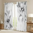 thumbnail image 2 of jejeloiu Rustic Flower Leaf Black Out Curtains,Watercolor Ink Painting Curtains Pack of 2 (42x63 Each),Gray White Bedroom Curtains For Girls Kids,Microfiber Bedroom Decor, 2 of 6