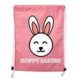 thumbnail image 2 of Easter Basket Backpack Bulk Cotton Drawstring Cinch Bags Easter Bunny Gift Bags - Hoppy Easter, 2 of 2