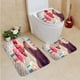 thumbnail image 1 of ABPHQTO Helado de fresa Juego de alfombras de baño de 3 piezas Alfombra de baño Alfombra de contorno y tapa de inodoro, 1 of 2