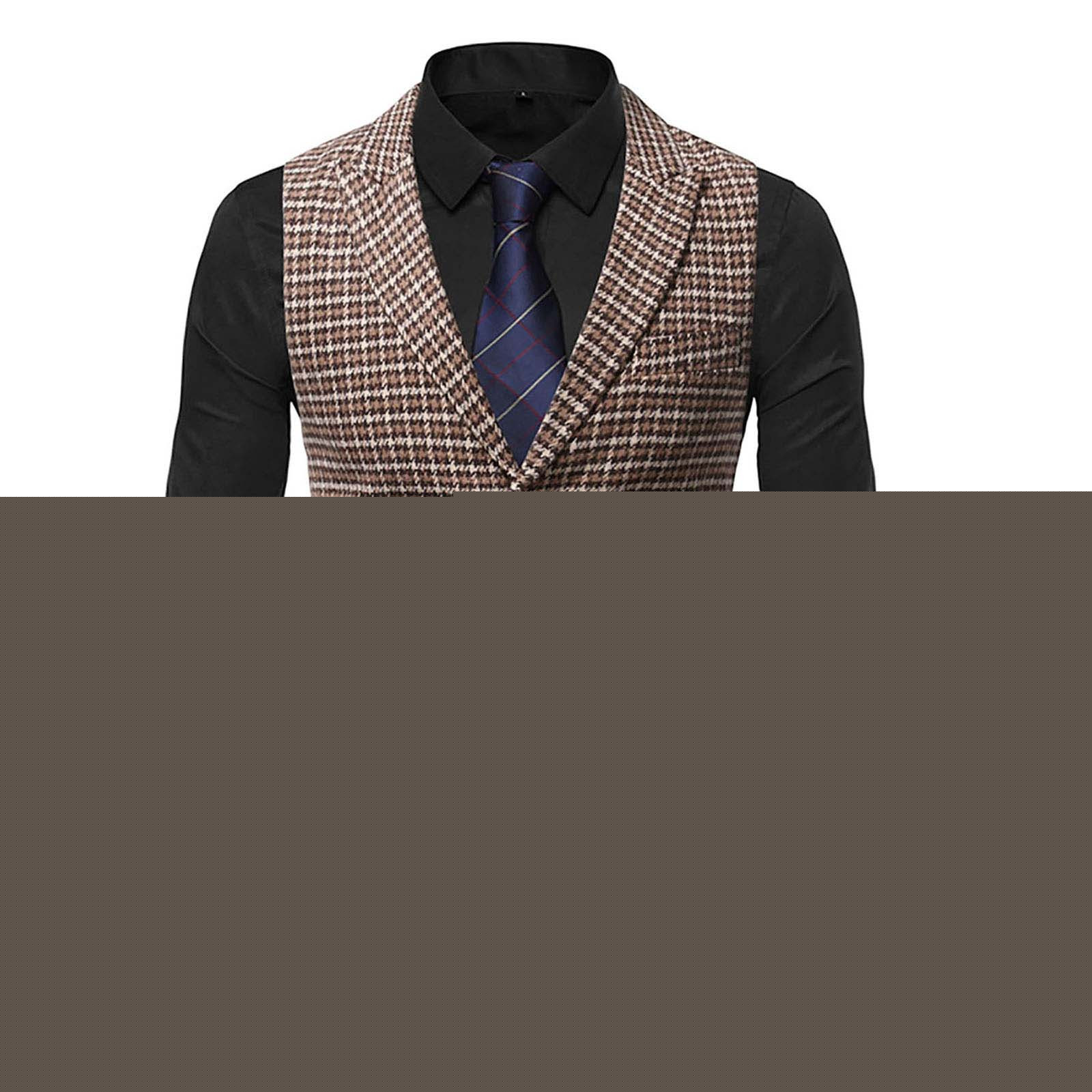 thumbnail image 2 of Penkiiy Men's Business Suit Vest Slim Fit Dress Waistcoat for Wedding Party Dinner Coffee Clearance, 2 of 9