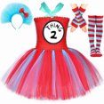 thumbnail image 3 of Disfraces de Cosa 1 y Cosa 2 para niños, tutú azul y rojo del Dr. Seuss, ropa de vestir para niñas pequeñas, fiesta de cumpleaños de Halloween, vestido de princesa, 3 of 5