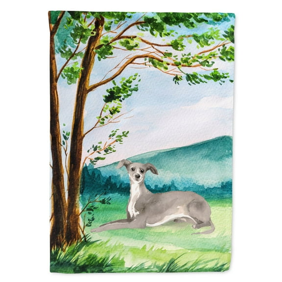 Carolines Treasures CK2009GF Under the Tree Italian Greyhound Flag Garden Size  Small multicolor