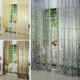 thumbnail image 6 of Sheer Voile Curtains Set of 2, Leaf Patterned Window Drapes for Living Room Bedroom, 39.4" x 78.8", Gray, 6 of 10