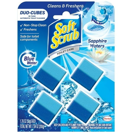 Soft Scrub In-Tank Toilet Cleaner Duo-Cubes, Sapphire Waters, 4 Count 4-count