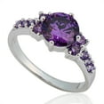 thumbnail image 4 of Purple Zircon Diamond Inlay Copper Band Ring Korean Style White Gold Gem Jewelry Fashion Accessory Women Gleam, 4 of 5