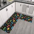 thumbnail image 2 of Game Controller Black Pattern Anti Fatigue Kitchen Rugs Set Of 2, Non Slip Washable Decorative Floor Mats for Kitchen Sink Laundry, 17"x30" and 17"x47", 2 of 5
