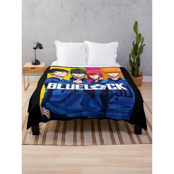 Blue Lock Anime Flannel Blanket, Soft & Warm Cozy Bed Throw - Size 30x40