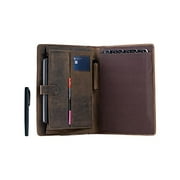 Leather Business Portfolio with Luxury Pen Business Personal Organiser Folder Full Grain Leather padfolio by KomalC (Buffalo Distressed Tan)