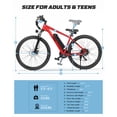 thumbnail image 5 of Qlife Racer Step-Over Mountain eBike for Adults, Max 28MPH 48V10.4Ah 500W Removable Battery Lightweight Electric Bike, 27.5" E-MTB, Red, 5 of 5