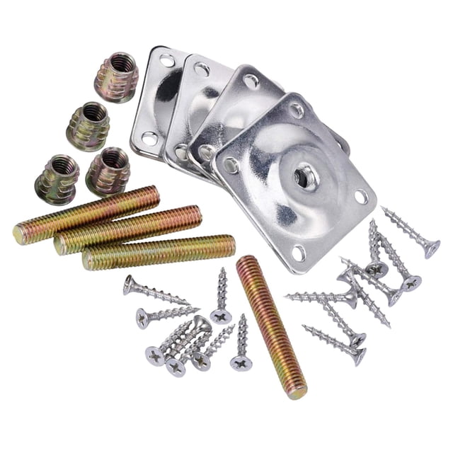 4 piezas de placas de montaje para patas de muebles, soporte de sofá, almohadillas planas para patas de montaje, placa para patas de mesa, Conector de mayimx Placas de montaje de patas