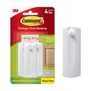Command Sawtooth Picture Hanger, Holds 4 lbs, White, 3 Hangers, 6 Adhesive Strips