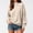 25# Beige, variant on Long Sleeve Sweaters for Women Crewneck Casual Knitted Sweater Waffle Mock Neck Fall Winter Pullover Top