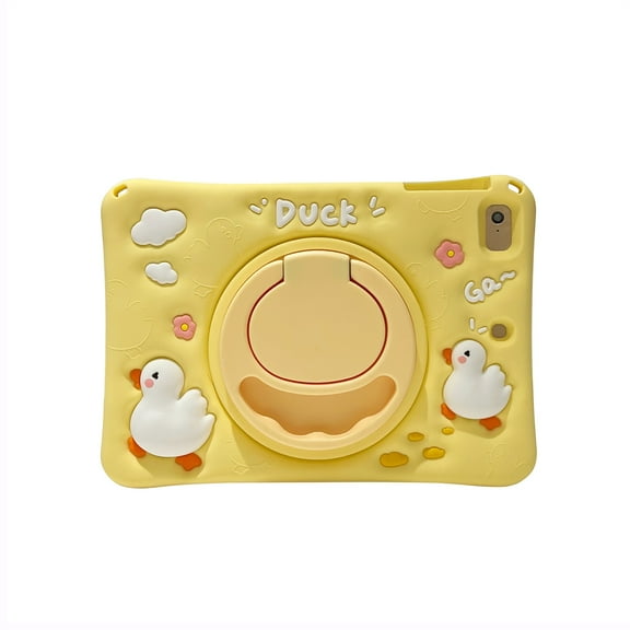 TECH CIRCLE Cartoon Tablet Case for iPad Mini 5th Generation (2019) /iPad Mini 4 Case 7.9", Cute Case for Kids, Built-in Rotating Kickstand & Handle, with Shoulder Strap, Portable Case, White Ducks