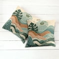 thumbnail image 2 of Ambesonne Monstera Throw Pillow Cover Pack of 2, Abstract Landscape Boho, 2 Pcs-16"x16", Evergreen Pale Seafoam, 2 of 5