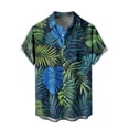 thumbnail image 4 of JSheng Men's Shirts Short Sleeve Fashion Hawaiian Print Button Up Lapel Collar Shirt Cardigan Tops Multicolor XXL, 4 of 4
