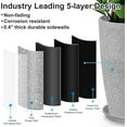 thumbnail image 4 of Tall Flower Pot Indoor - Outdoor  Pot - Gray Rough Planter - Elegant Stone Imitation - 12" Diameter 21" Tall with Drainage Holes and Saucer, 4 of 7
