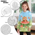 thumbnail image 6 of Psesaysky Red Panda Watermelon Print Girls Los Angeles Oversized Sweatshirts with Kangaroo Pocket Long Sleeve Hoodie Dress Casual Loose Pullover Tops for 9-10 Years, 6 of 7